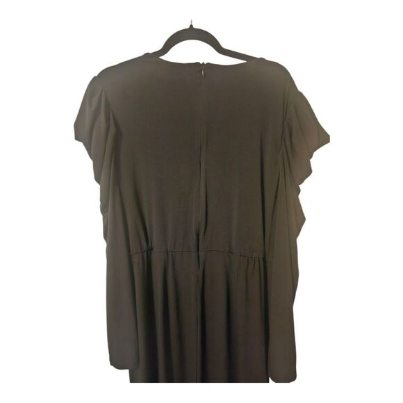 LANE BRYANT Black V-Neck Ruched Surplice Dress - Size 16 - Picture 6 of 10